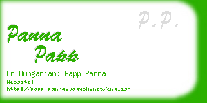 panna papp business card
